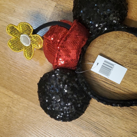Disney Parks NWT Japan Tokoyo Sequin Minnie Mouse Ear Headband With Hat & Flower - Picture 5 of 13